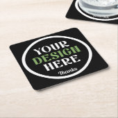 カスタム ユニーク スリム & ミニマル スクエアペーパーコースター (アングル)