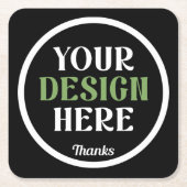 カスタム ユニーク スリム & ミニマル スクエアペーパーコースター (正面)