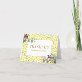 カスタム ユーカリとバーの結婚式お礼カード サンキューカード