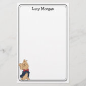 カスタム ヨーキーのキュートな犬のアート 便箋 (正面)