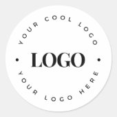 カスタム ラウンド サークル ビジネス ロゴ ミニマル プレー ラウンドシール (正面)