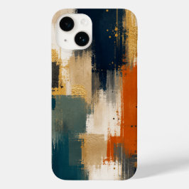 カスタム ラグジュアリー ゴールド ネイビー 抽象 モダン アート デザイン Case-Mate iPhone 14ケース
