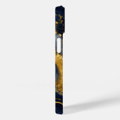カスタム ラグジュアリー ネイビー ゴールド 抽象 大理石 流体 アート Case-Mate iPhoneケース (裏面 / 右)