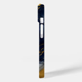 カスタム ラグジュアリー ネイビー ゴールド 抽象 大理石 流体 アート Case-Mate iPhoneケース (裏面 / 左)