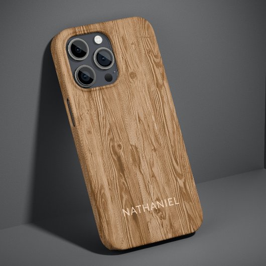 カスタム ラスティック ベージュ ブラウン ウッド調 iPhoneケース