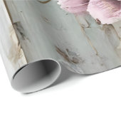 カスタム ラスティック ヴィンテージ ローズとウッド プランズ ラッピングペーパー (ロールコーナー)