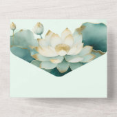 カスタム ランタン花 ブライダルシャワー 感謝 オールインワン招待状 (裏面)