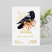 カスタム ラヴェン バースデー 箔招待状 (立ち正面)