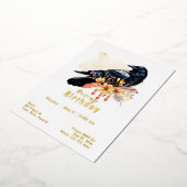 カスタム ラヴェン バースデー 箔招待状 (回転した状態)