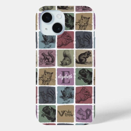 カスタム リス 名前イニシャル レトロ パーソナルギフト Case-Mate iPhoneケース (裏面)