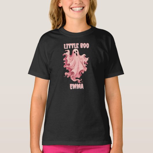 カスタム リトルブー ピンクウィーン 水彩ガール幽霊 Tシャツ (正面)