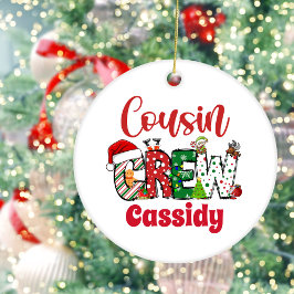カスタム リトロ いとこクリスマスパーティー セラミックオーナメント