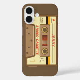 カスタム リトロ カセットテープ iPhone 16ケース