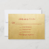 カスタム ルビー レッド ゴールド インド マンダラ RSVP ウェディング 招待状 (裏面)