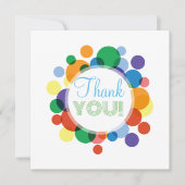 カスタム レインボー ドット パターン サンキューカード (正面)