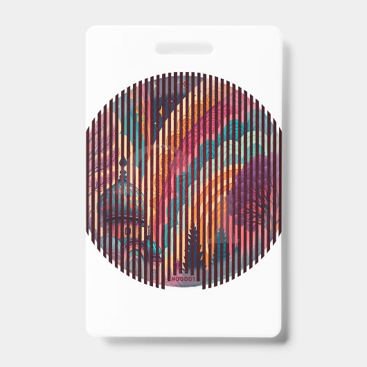 カスタム レインボー ドーム ID バッジ – 垂直 (正面)