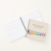 カスタム レインボー ミュージック ノーツ 教師 エレガント ノートブック (内部)