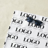 カスタム レクタングル ビジネス カンパニー ロゴ パターン ビーチタオル (インサイチュ)