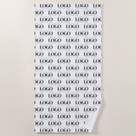 カスタム レクタングル ビジネス カンパニー ロゴ パターン ビーチタオル