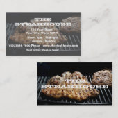 (カスタム)レストラン-透明なステーキ写真 名刺 (正面/裏面)