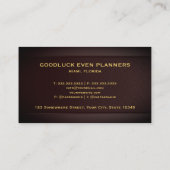 カスタム レッド マルーン ゴールド イベント マネジメント プロフェッション 名刺 (裏面)