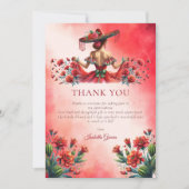 カスタム レッド メキシカンスタイルのキンセアニェラ 招待状 (正面)