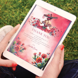 カスタム レッド メキシカンスタイルのキンセアニェラ 招待状