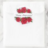 カスタム レッド ローズ フォトグラフ ボーダー ラウンドシール (バッグ)