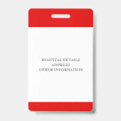 カスタム レッド 登録看護師 従業員写真 バッジ (裏面)