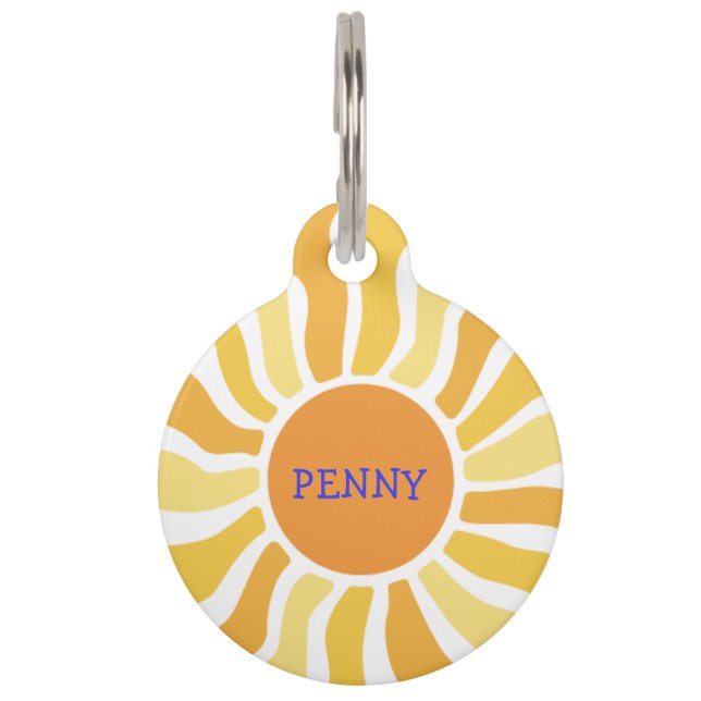 カスタム レトロ サン ペット　ネームタグ (正面)
