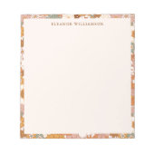 カスタム レトロ テラコッタ ボヘミアンフラワー ブライダルシャワー ノートパッド (正面)