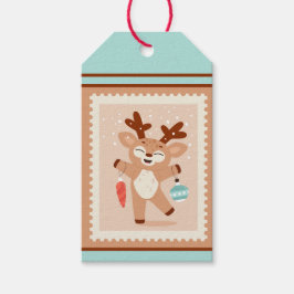 カスタム レトロ ペーパー スタンプ ダンシング リンデブ ギフトタグ