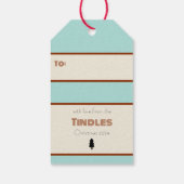 カスタム レトロ ペーパー スタンプ ダンシング リンデブ ギフトタグ (裏面)