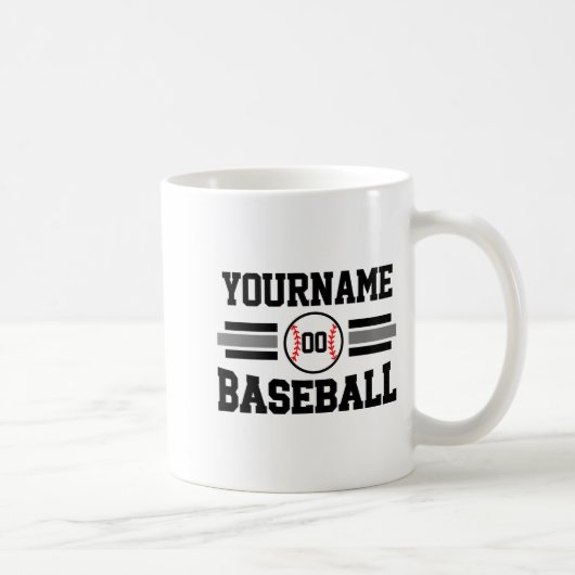 カスタム レトロ 野球 選手 名前 チームTシャツ コーヒーマグカップ (右)