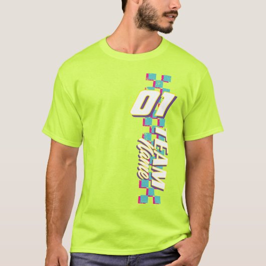 カスタム レトロ 90年代 レース チーム ナンバーTシャツ Tシャツ (正面)
