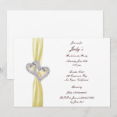 カスタム レモン ハート ブライズメイド パーティー 招待状 (正面/裏面)