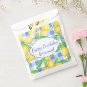 カスタム レモン ブルー ホワイト ギンガム フェイバーバッグ (封をした状態)