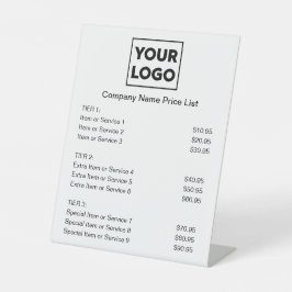 カスタム・ロゴの価格表（白） 台座サイン