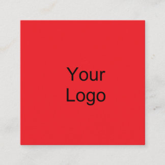 カスタム、ロゴの追加、赤鮮やか色 スクエア名刺