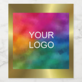 カスタム ロゴテキスト追加 偽のゴールド エレガント ブランク ワインラベル (シングルラベル)