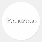 カスタム ロング シン ビジネス ロゴ ミニマル プレー ラウンドシール (正面)
