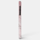 カスタム ローズゴールド グリッター ブルッシュピンク 大理石柄 Case-Mate iPhoneケース (裏面/左)