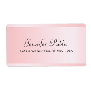 カスタム ローズゴールド テンプレート タイポグラフィー 発送 ラベル