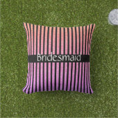 カスタム ローズゴールド ピンク グリッター ブライズメイド ウェディング アウトドアクッション (芝生)