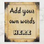 カスタム ワインボトル ラベル ウェディング グランジ ヴィンテージ (シングルラベル)