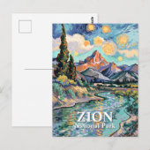 カスタム ヴァン ゴッホ Zion Watchman Virgin River Sunset ポストカード (正面/裏面)