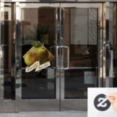 カスタム ヴィンテージ アップル レトロ フルーツ スナック レストラン ウィンドウサイン (オフィスドア)