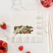 カスタム ヴィンテージ チェリー レトロ フルーツ オールド スクール 縁ありランチョンナプキン (インサイチュ)