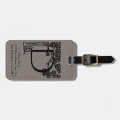 カスタム ヴィンテージ ビクトリアン モノグラム 文字 D ラゲッジタグ (正面横)