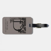 カスタム ヴィンテージ ビクトリアン モノグラム 文字 D ラゲッジタグ (裏面横)